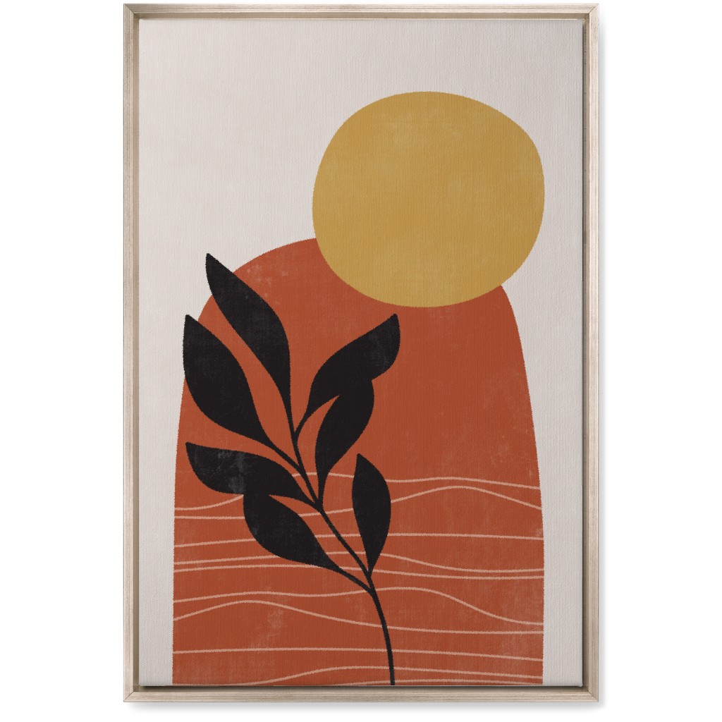 Earthen Plateau - Terracotta Wall Art, Metallic, Single piece, Canvas, 20x30, Orange
