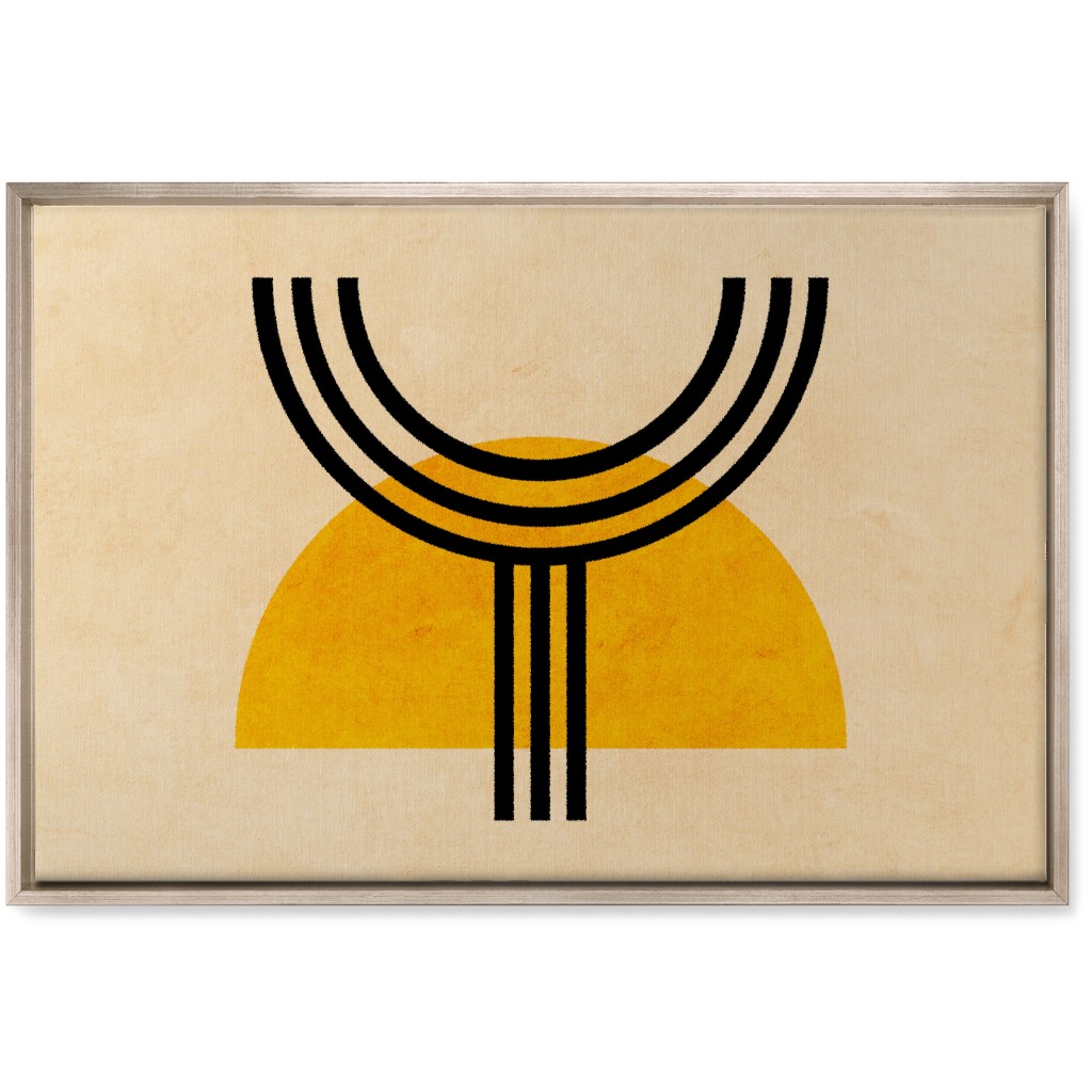 Olympus Abstract - Yellow Wall Art, Metallic, Single piece, Canvas, 20x30, Yellow