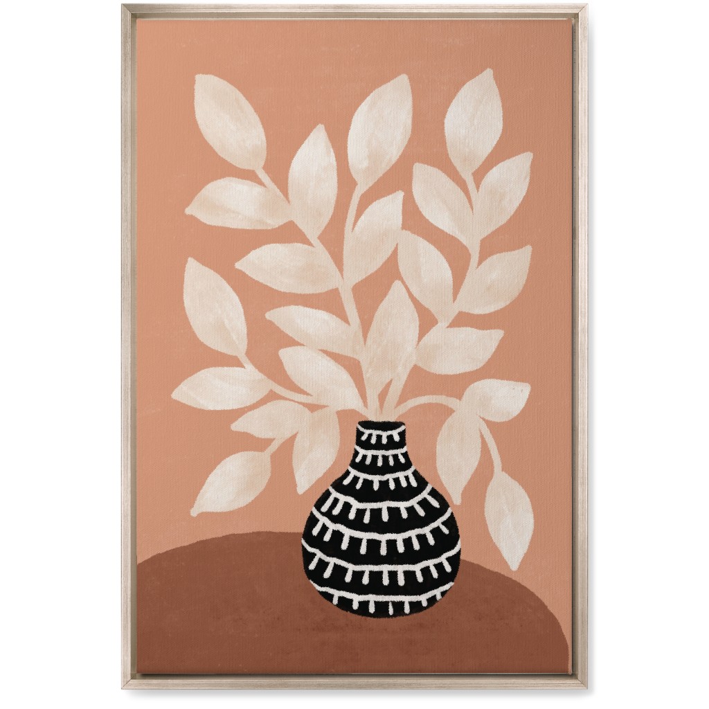 the Vase Ii - Neutral Wall Art, Metallic, Single piece, Canvas, 20x30, Pink, Bright Pink