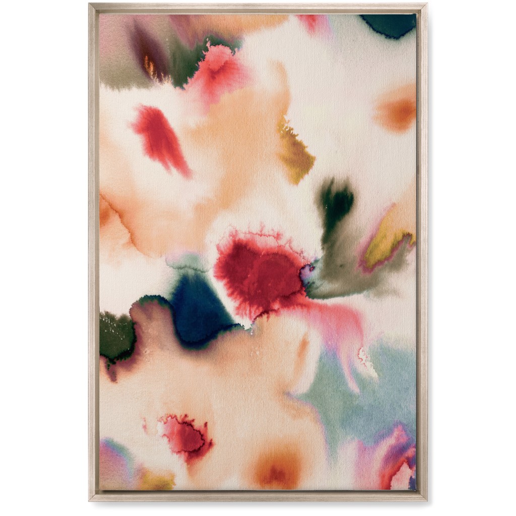 Abstract Watercolor - Warm Wall Art, Metallic, Single piece, Canvas, 20x30, Pink, Bright Pink