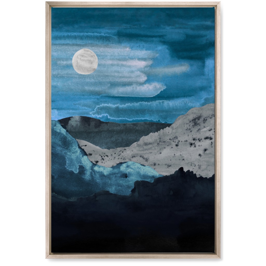 Canyon Night Wall Art, Metallic, Single piece, Canvas, 20x30, Blue, True Blue