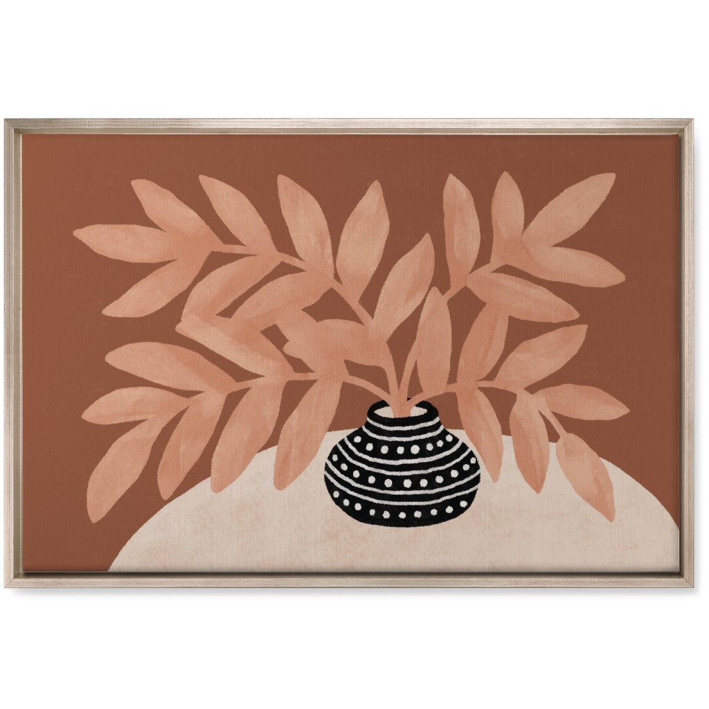 the Vase Iii - Neutral Wall Art, Metallic, Single piece, Canvas, 20x30, Pink, Bright Pink