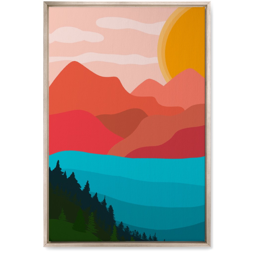 By the Lake - Multi Wall Art, Metallic, Single piece, Canvas, 20x30, Multicolor