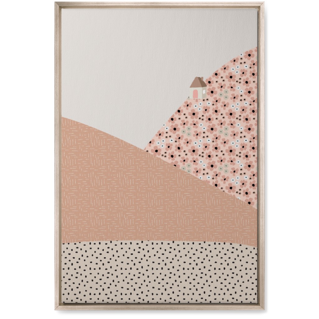 Floral Landscapes Wall Art, Metallic, Single piece, Canvas, 20x30, Pink, Sand