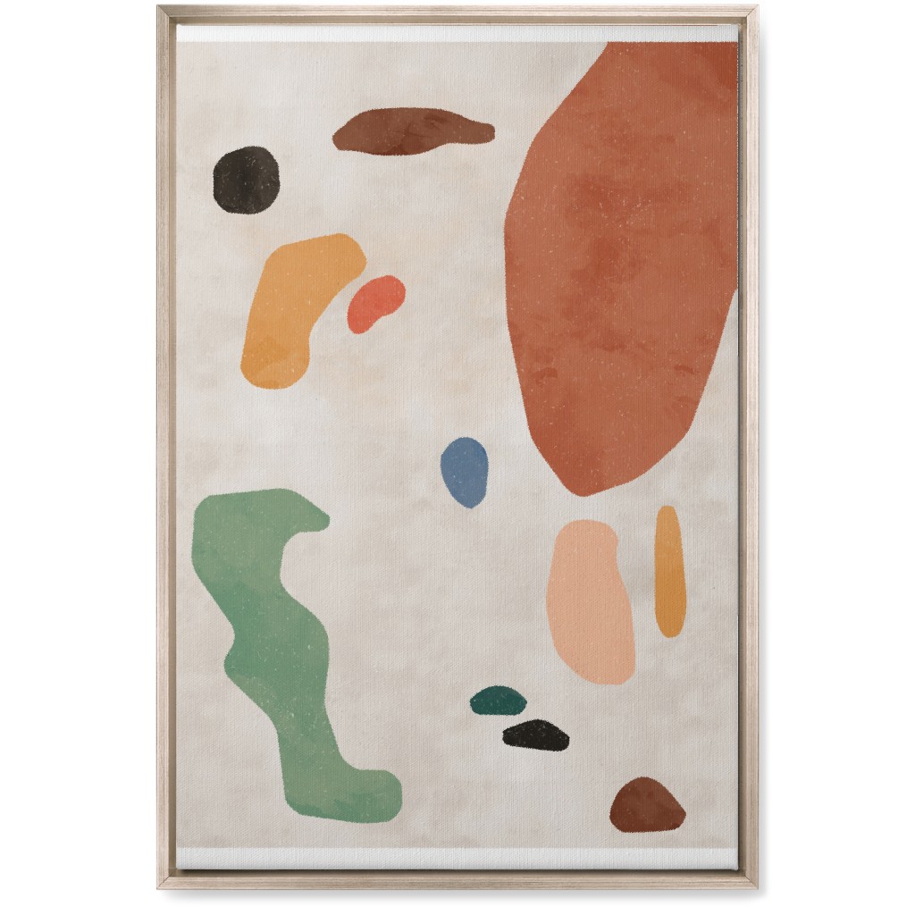 Organic Thin Shapes - Multi Wall Art, Metallic, Single piece, Canvas, 20x30, Multicolor