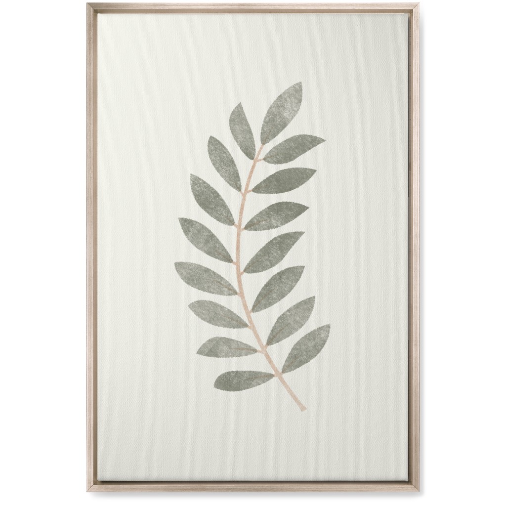 Botanical Leaf Ii Wall Art, Metallic, Single piece, Canvas, 20x30, Green