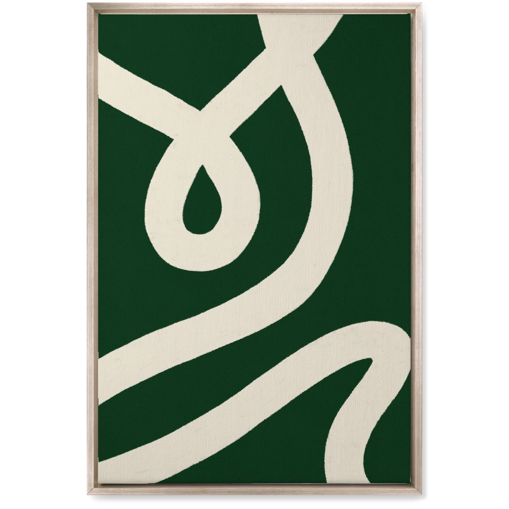 Tangled Brush Strokes V Wall Art, Metallic, Single piece, Canvas, 20x30, Green, Kale