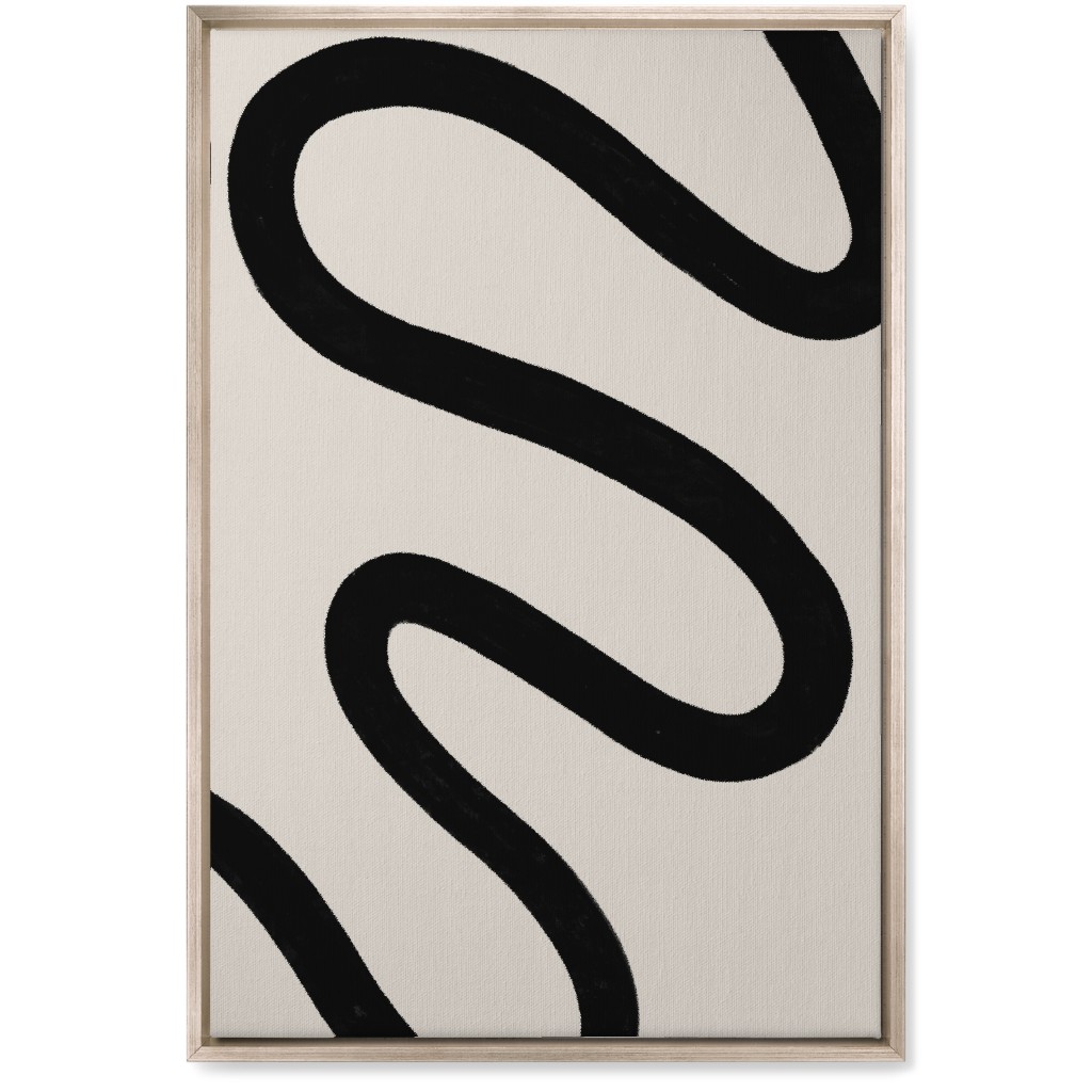 Tangled Brush Strokes Ii Wall Art, Metallic, Single piece, Canvas, 20x30, Beige, Black