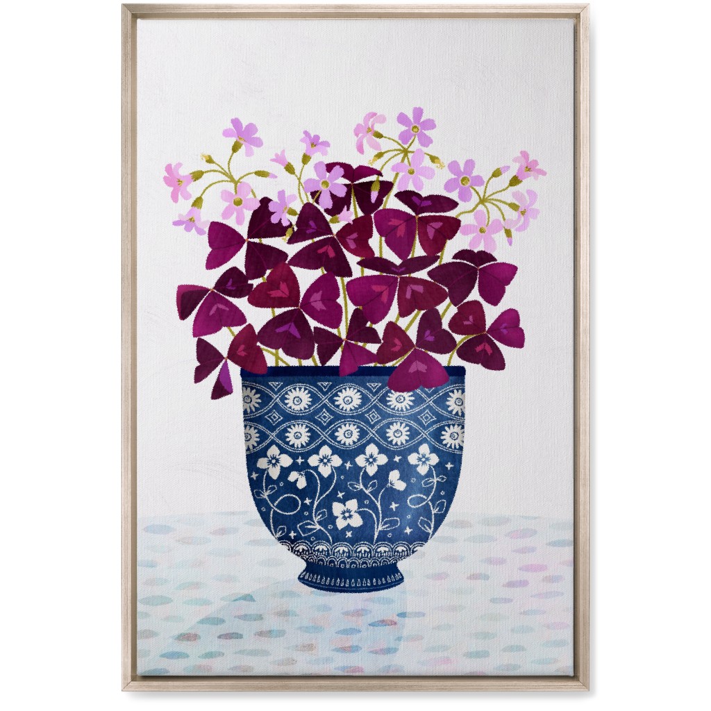 Oxalis Triangularis - Purple and Blue Wall Art, Metallic, Single piece, Canvas, 20x30, Purple