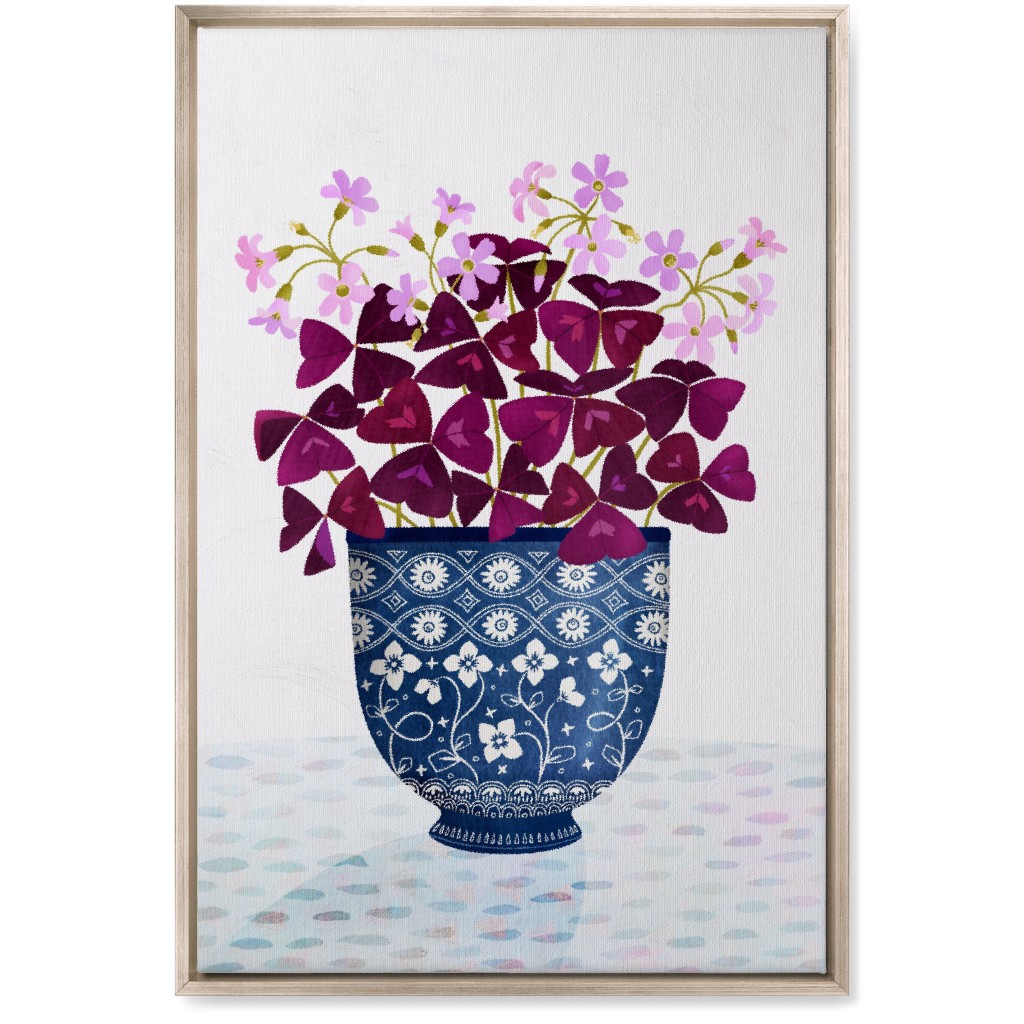 Oxalis Triangularis - Purple and Blue Wall Art, Metallic, Single piece, Canvas, 20x30, Purple