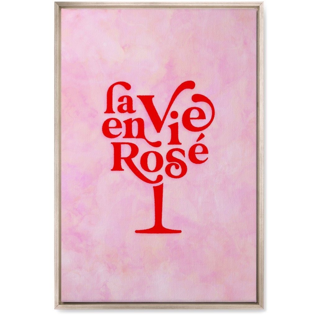 La Vie En Rose - Red and Pink Wall Art, Metallic, Single piece, Canvas, 20x30, Pink