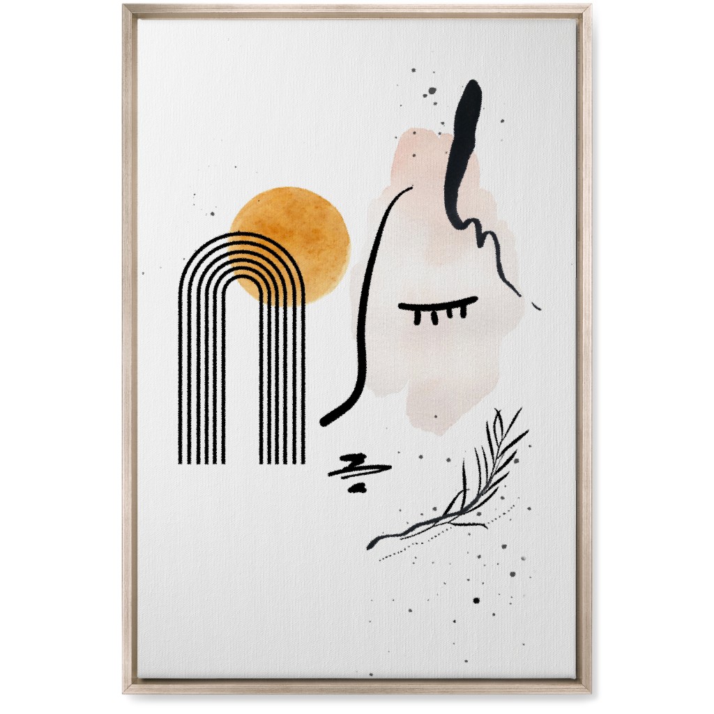 Sun Lady - Neutral Wall Art, Metallic, Single piece, Canvas, 20x30, White, White