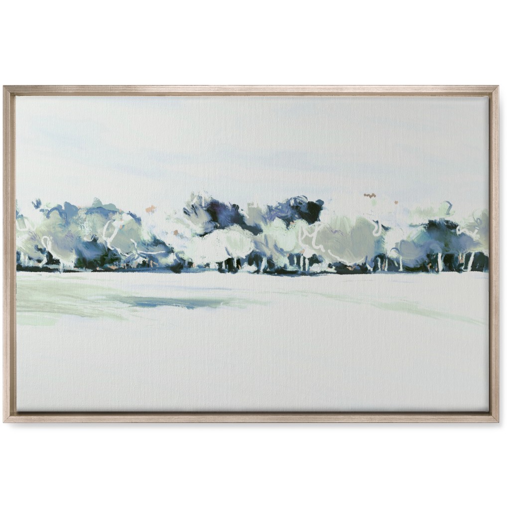 Tree Line Abstract Wall Art, Metallic, Single piece, Canvas, 20x30, Blue, True Blue