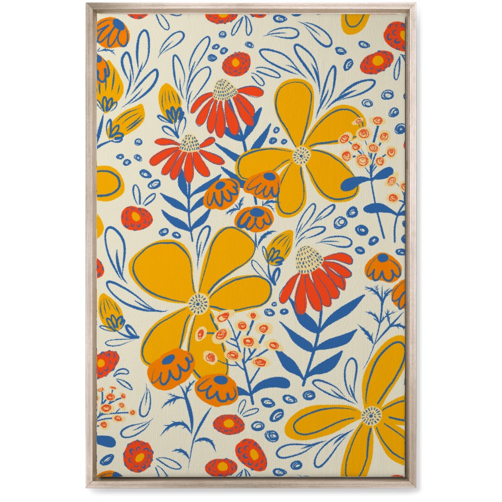 May Flowers - Multi Wall Art, Metallic, Single piece, Canvas, 20x30, Yellow