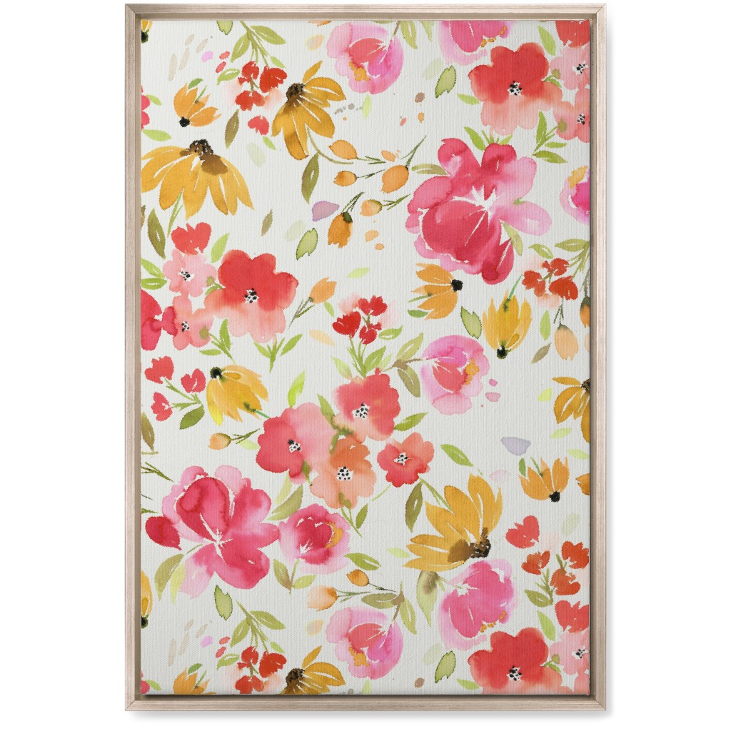 Smells Like Spring Wall Art, Metallic, Single piece, Canvas, 20x30, Pink, Creamsicle