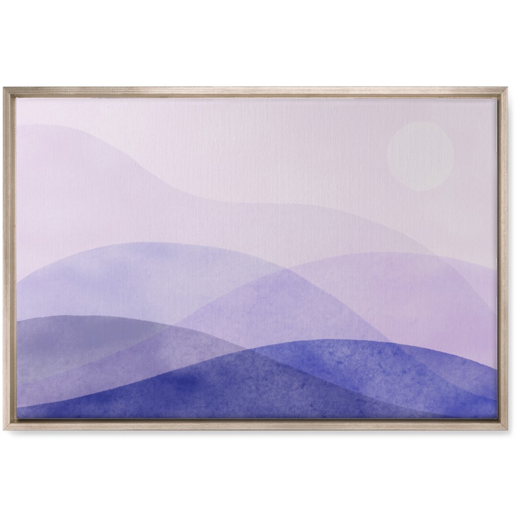 a View of the Mountains - Purple Wall Art, Metallic, Single piece, Canvas, 20x30, Purple