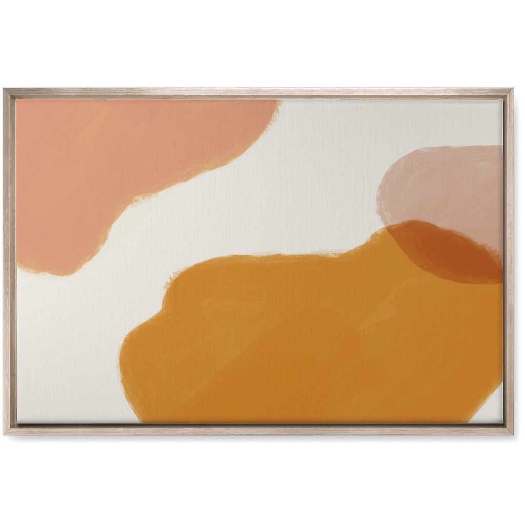 Abstract Shapes - Neutral Wall Art, Metallic, Single piece, Canvas, 20x30, Orange, Orange