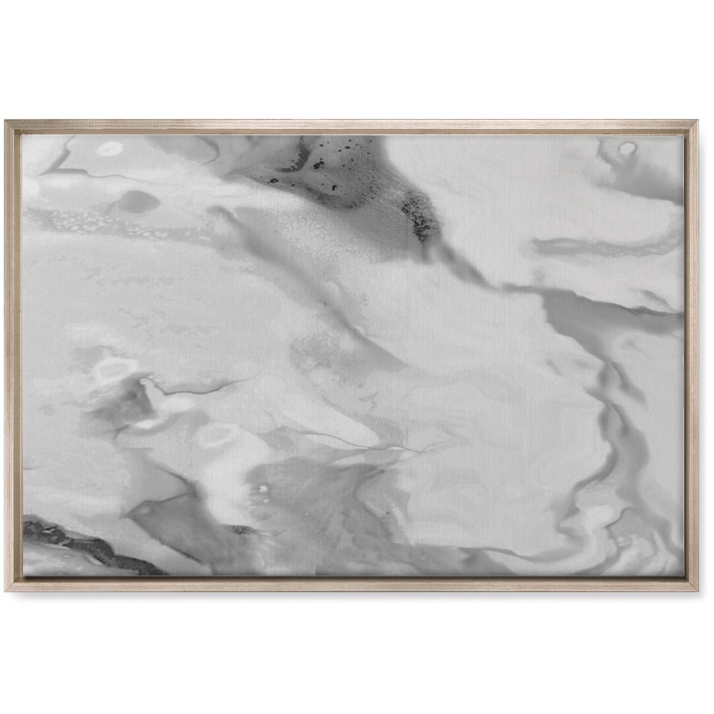 Carerra Marble - Watercolor Wall Art, Metallic, Single piece, Canvas, 20x30, Gray, Gray
