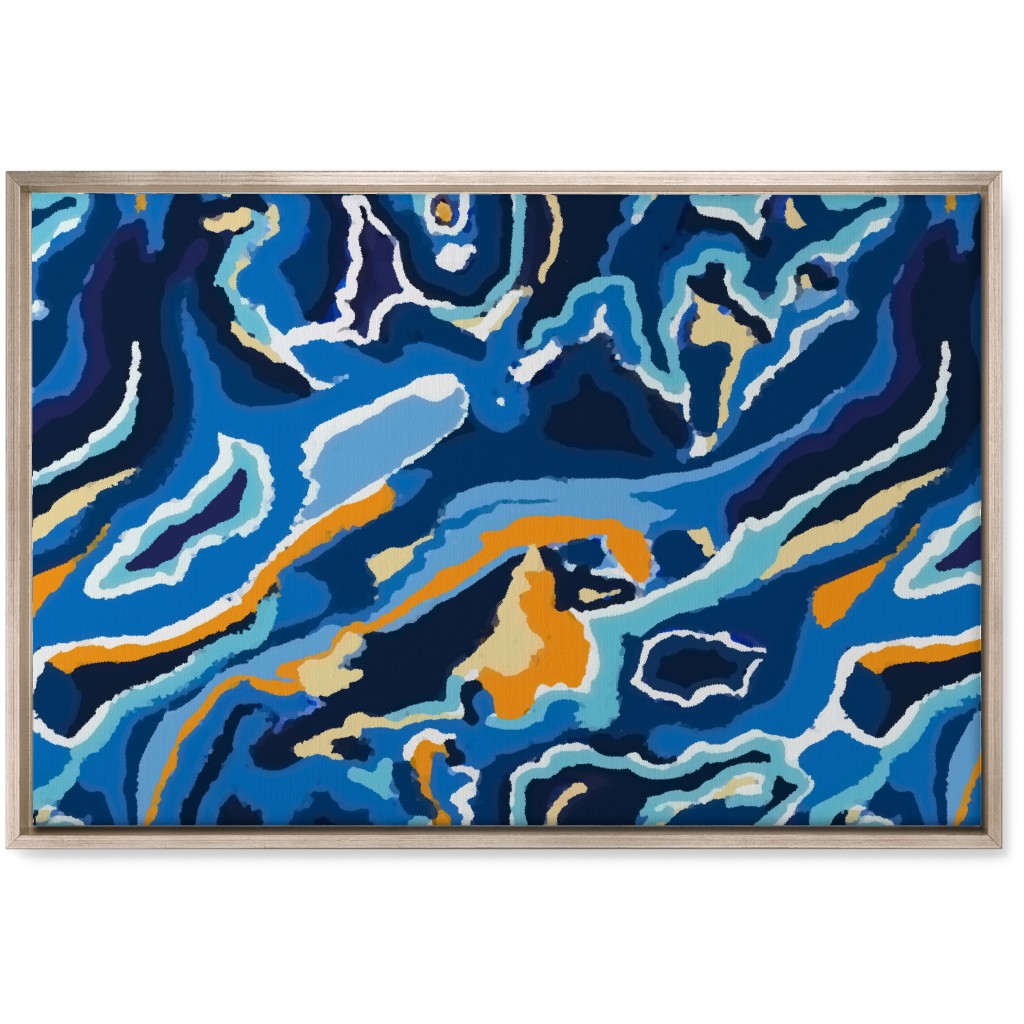 Psychedelic Blues Wall Art, Metallic, Single piece, Canvas, 20x30, Blue