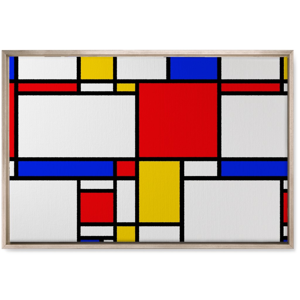 Mondrian Wall Art, Metallic, Single piece, Canvas, 20x30, Multicolor