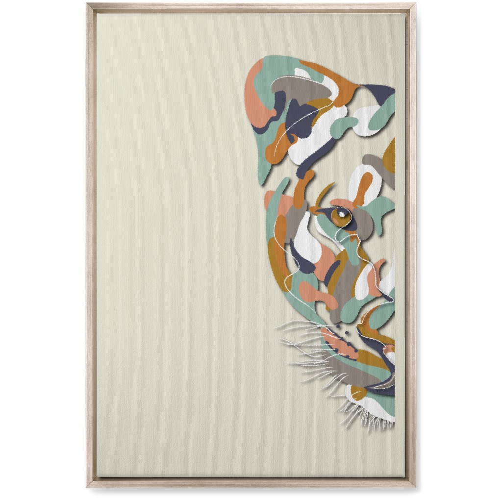 African Lioness Wall Art, Metallic, Single piece, Canvas, 20x30, Beige