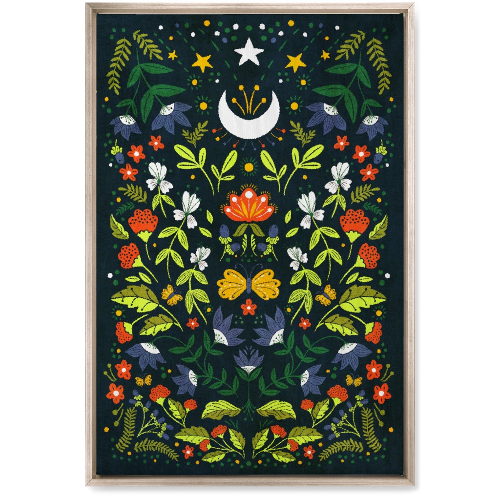 Night Garden - Multi Wall Art, Metallic, Single piece, Canvas, 20x30, Multicolor