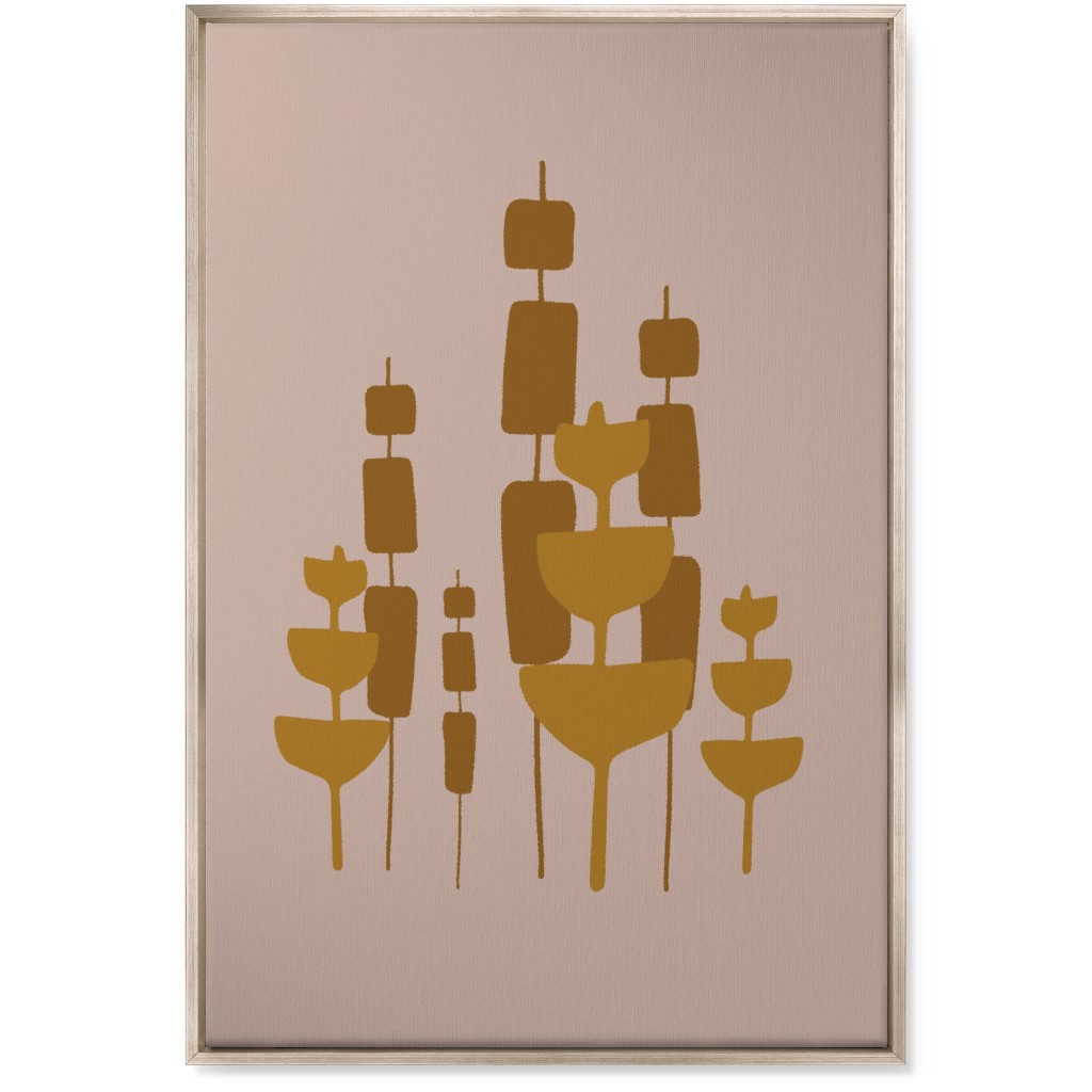 Cattail & Pods Wall Art, Metallic, Single piece, Canvas, 24x36, Pink, Alpaca