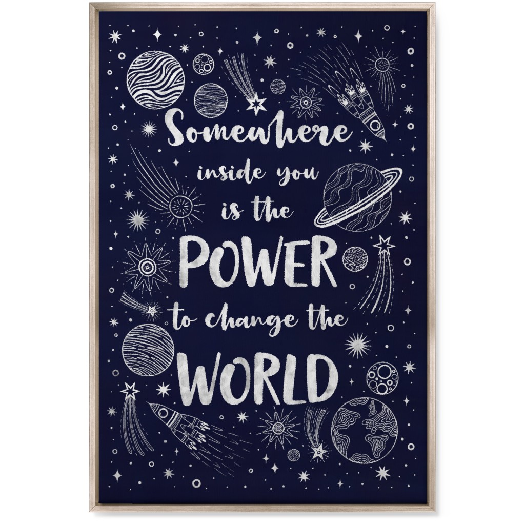 Somewhere Inside You Motivational Quote Wall Art, Metallic, Single piece, Canvas, 24x36
