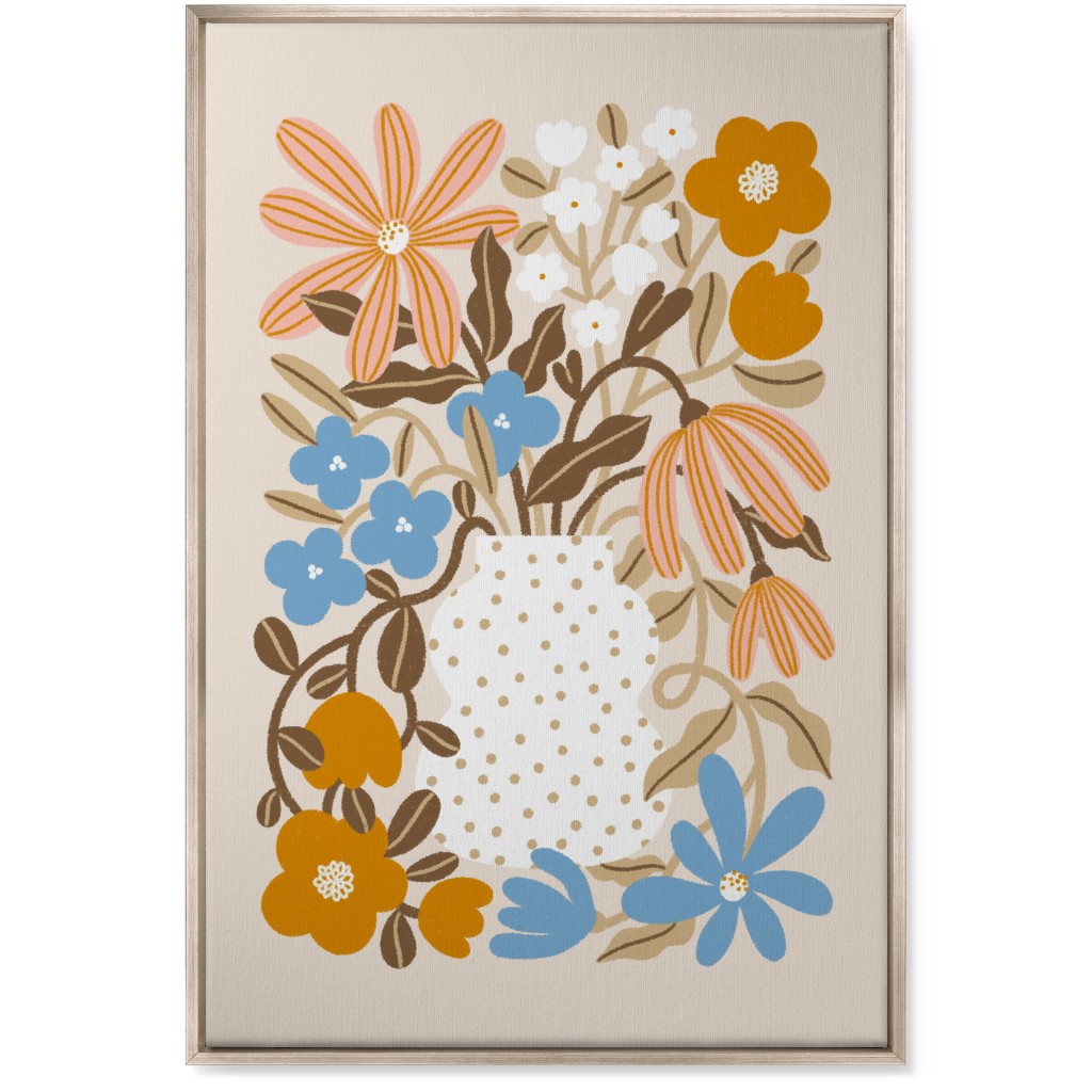 Earth Tones Bouquet Wall Art, Metallic, Single piece, Canvas, 24x36, Multicolor