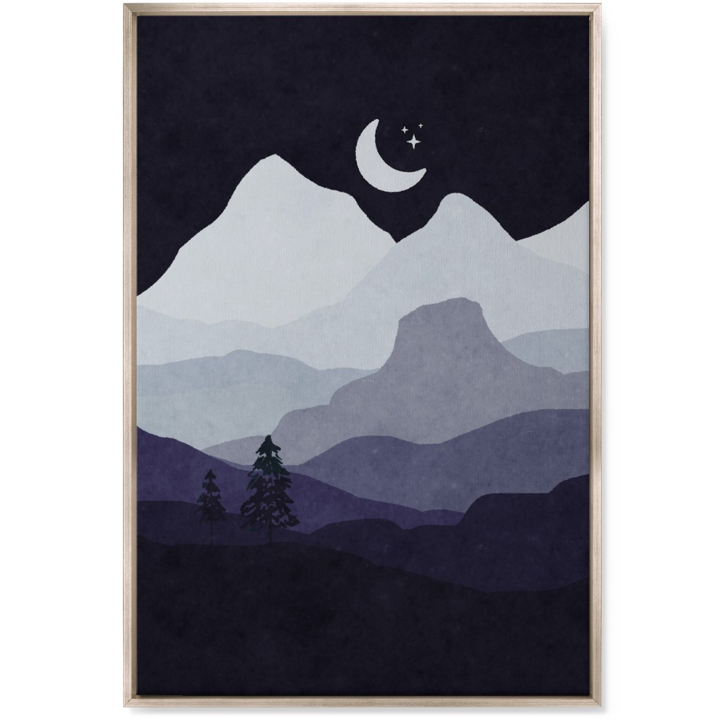 Mountain View Wall Art, Metallic, Single piece, Canvas, 24x36, Purple