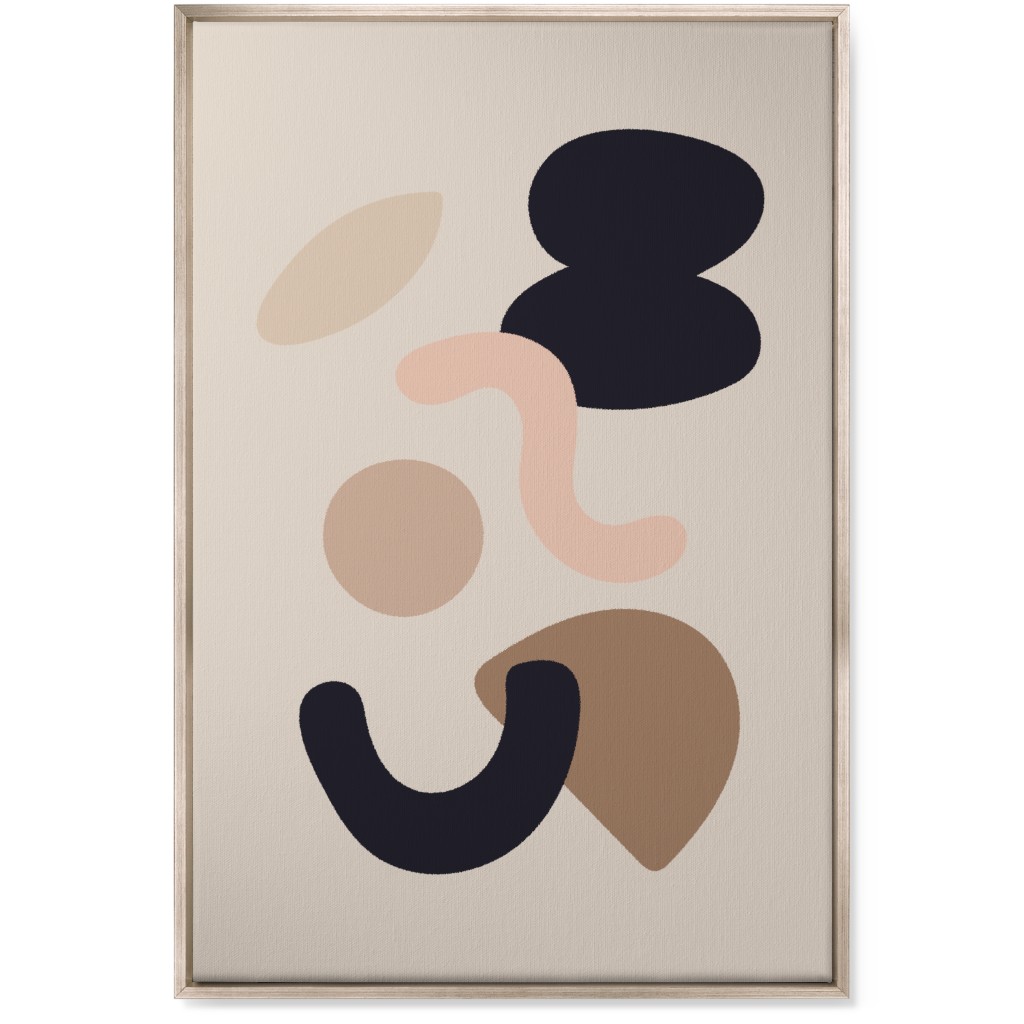 Abstract Collage - Neutral Wall Art, Metallic, Single piece, Canvas, 24x36, Beige, Pearl