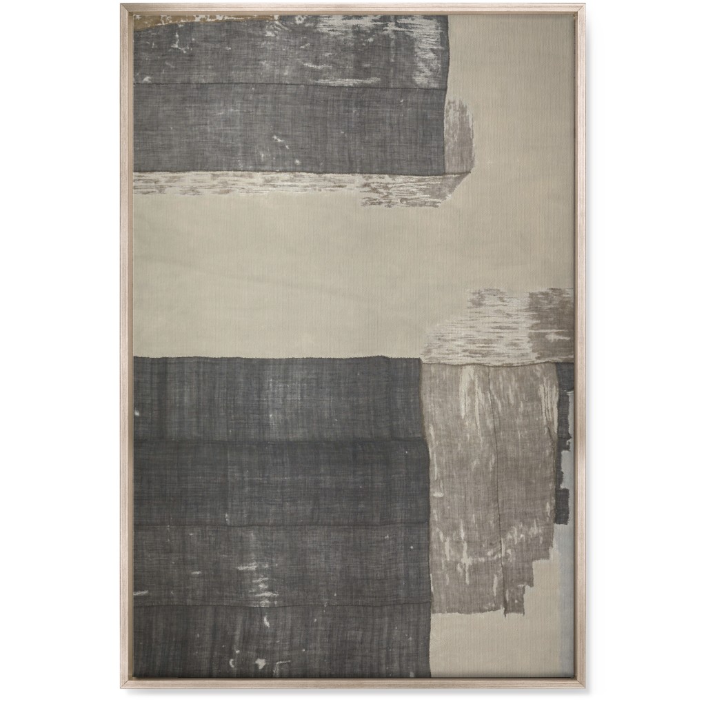 Threads - Gray Wall Art, Metallic, Single piece, Canvas, 24x36, Gray