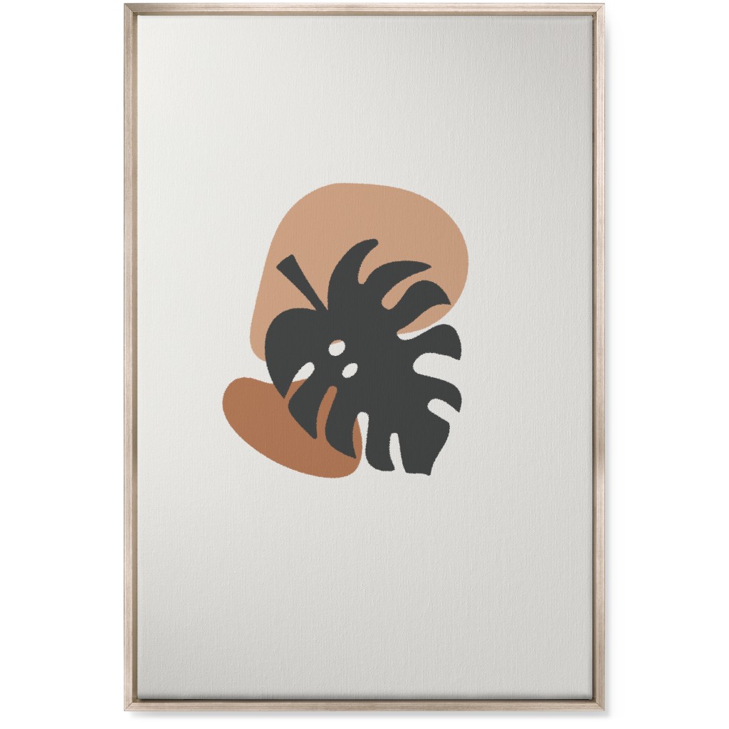 Shapes and Fern Leaf Ii Wall Art, Metallic, Single piece, Canvas, 24x36, Multicolor, Pueblo