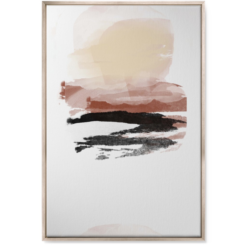Abstract Sunset - Multi Wall Art, Metallic, Single piece, Canvas, 24x36, Pink