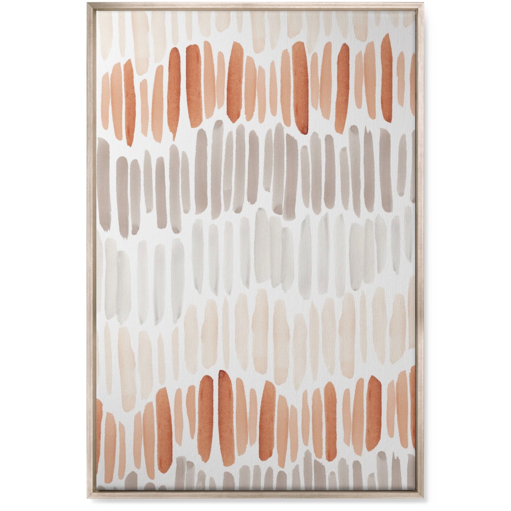 Many Brushstrokes Wall Art, Metallic, Single piece, Canvas, 24x36, Orange