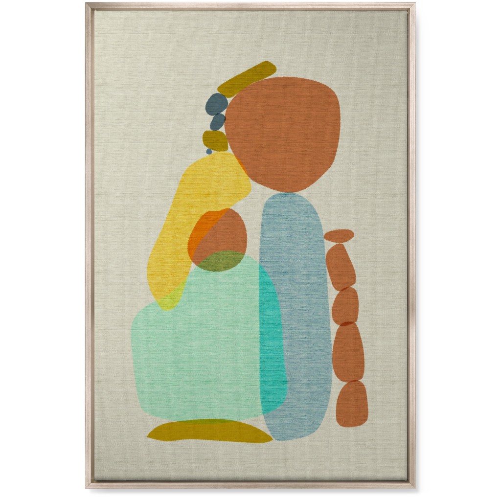 Abstract Vertical Rocks - Multi Wall Art, Metallic, Single piece, Canvas, 24x36, Multicolor