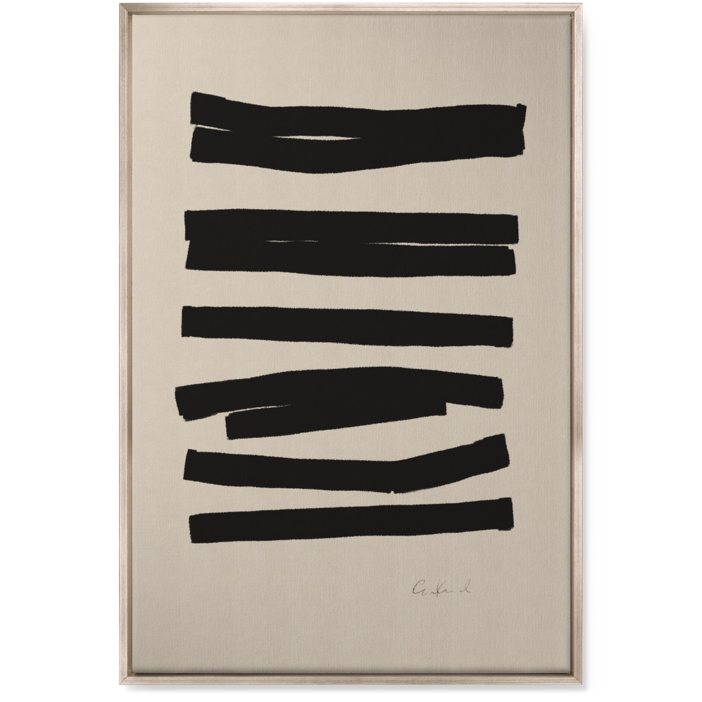 Bold Stripes Abstract Ii Wall Art, Metallic, Single piece, Canvas, 24x36, Black