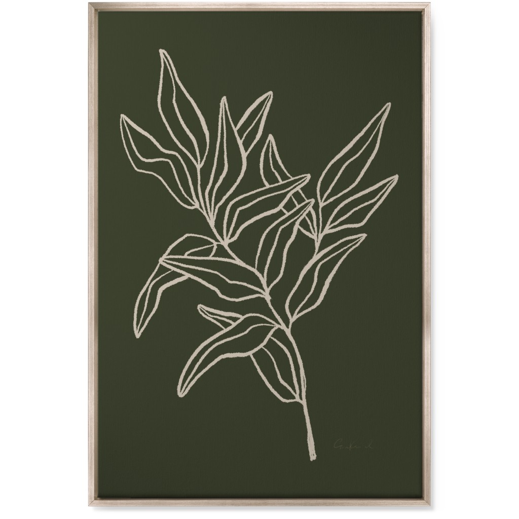Botanical Eucalyptus Branch I Wall Art, Metallic, Single piece, Canvas, 24x36, Green, Gray