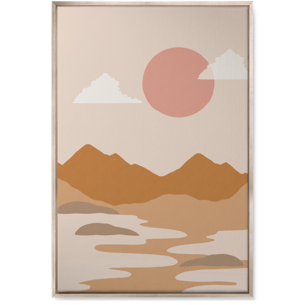 Abstract Mountain Landscape - Neutral Wall Art, Metallic, Single piece, Canvas, 24x36, Orange