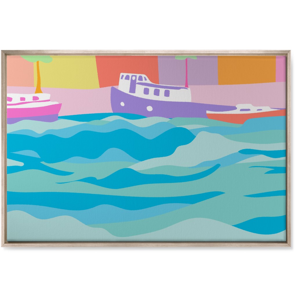Minimalist Copenhagen Dock - Multi Wall Art, Metallic, Single piece, Canvas, 24x36, Multicolor