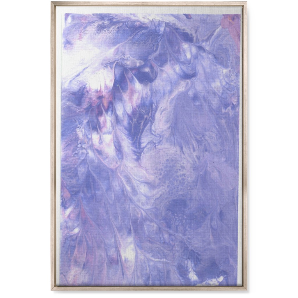 Acrylic Pour - Purple Wall Art, Metallic, Single piece, Canvas, 24x36, Purple, Purple
