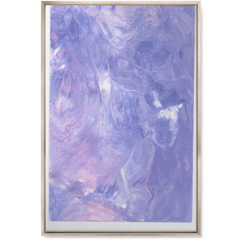 Acrylic Pour Abstract - Purple Wall Art, Metallic, Single piece, Canvas, 24x36, Purple