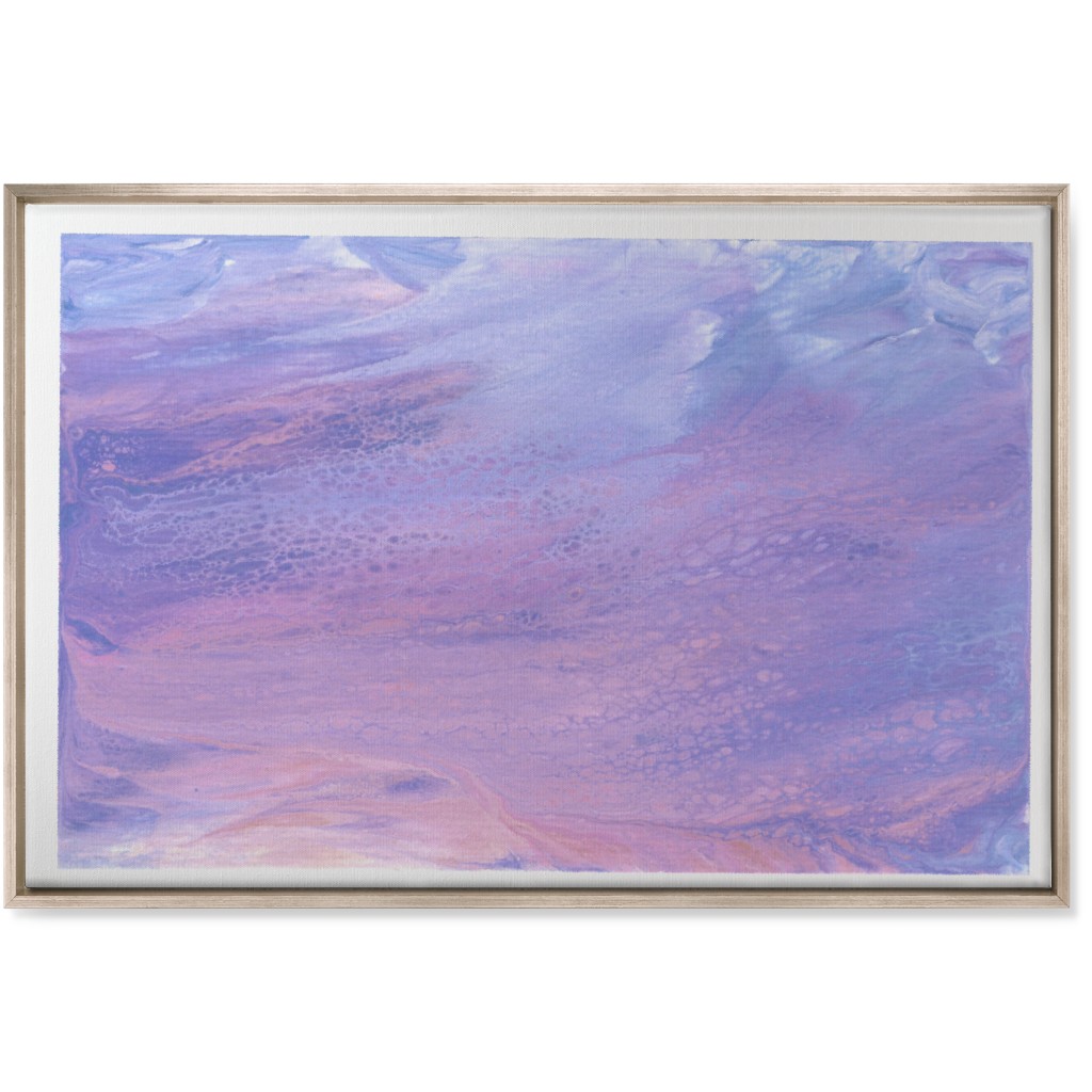 Acrylic Pour Sunset - Purple Wall Art, Metallic, Single piece, Canvas, 24x36, Purple