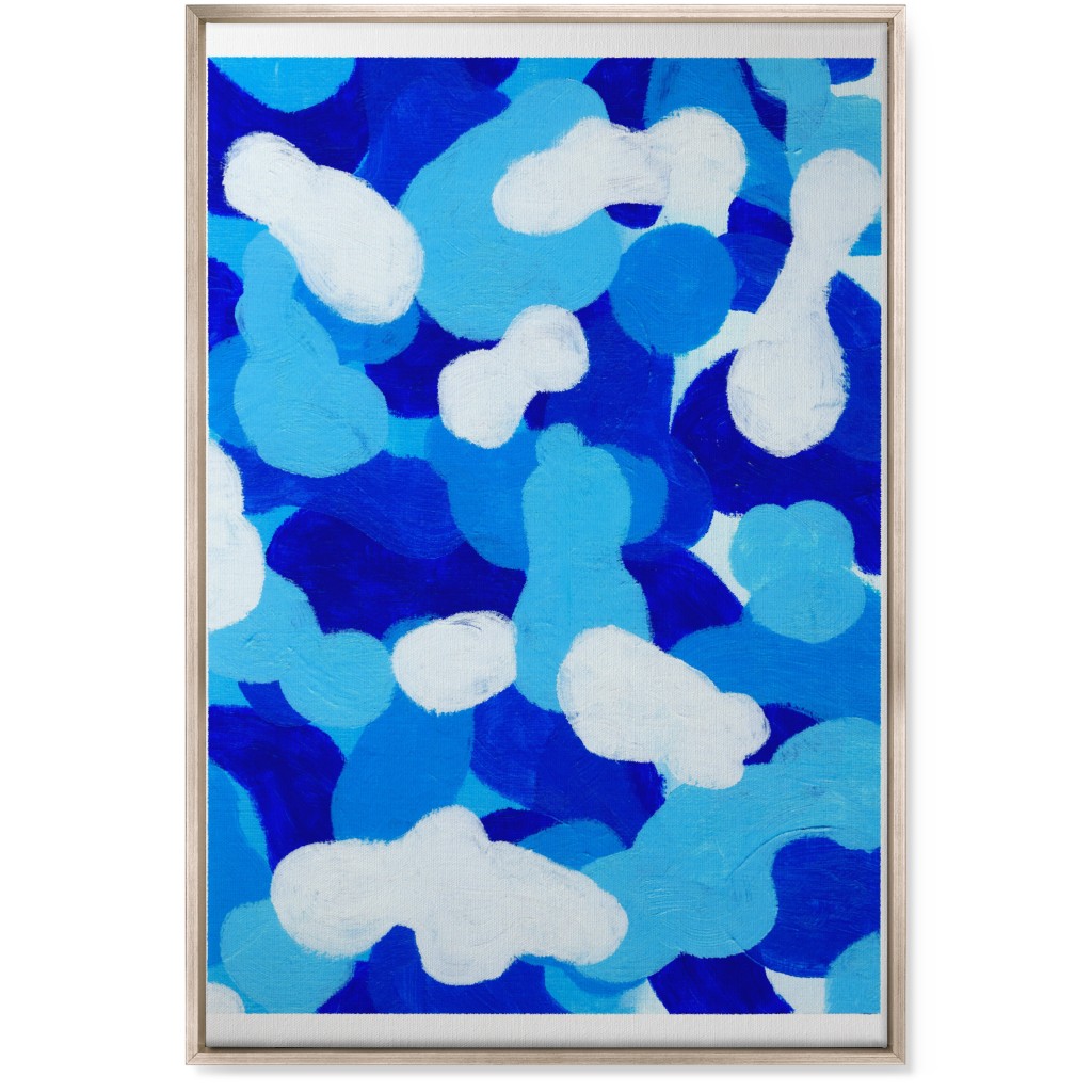 Abstract Cloud - Blue Wall Art, Metallic, Single piece, Canvas, 24x36, Blue