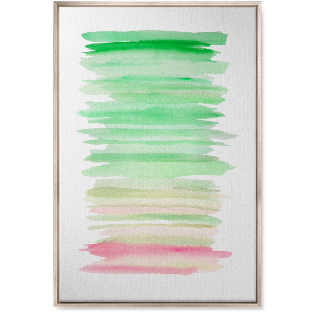 Watercolor Ocean Seashore Wall Art, Metallic, Single piece, Canvas, 24x36, Green, Spring