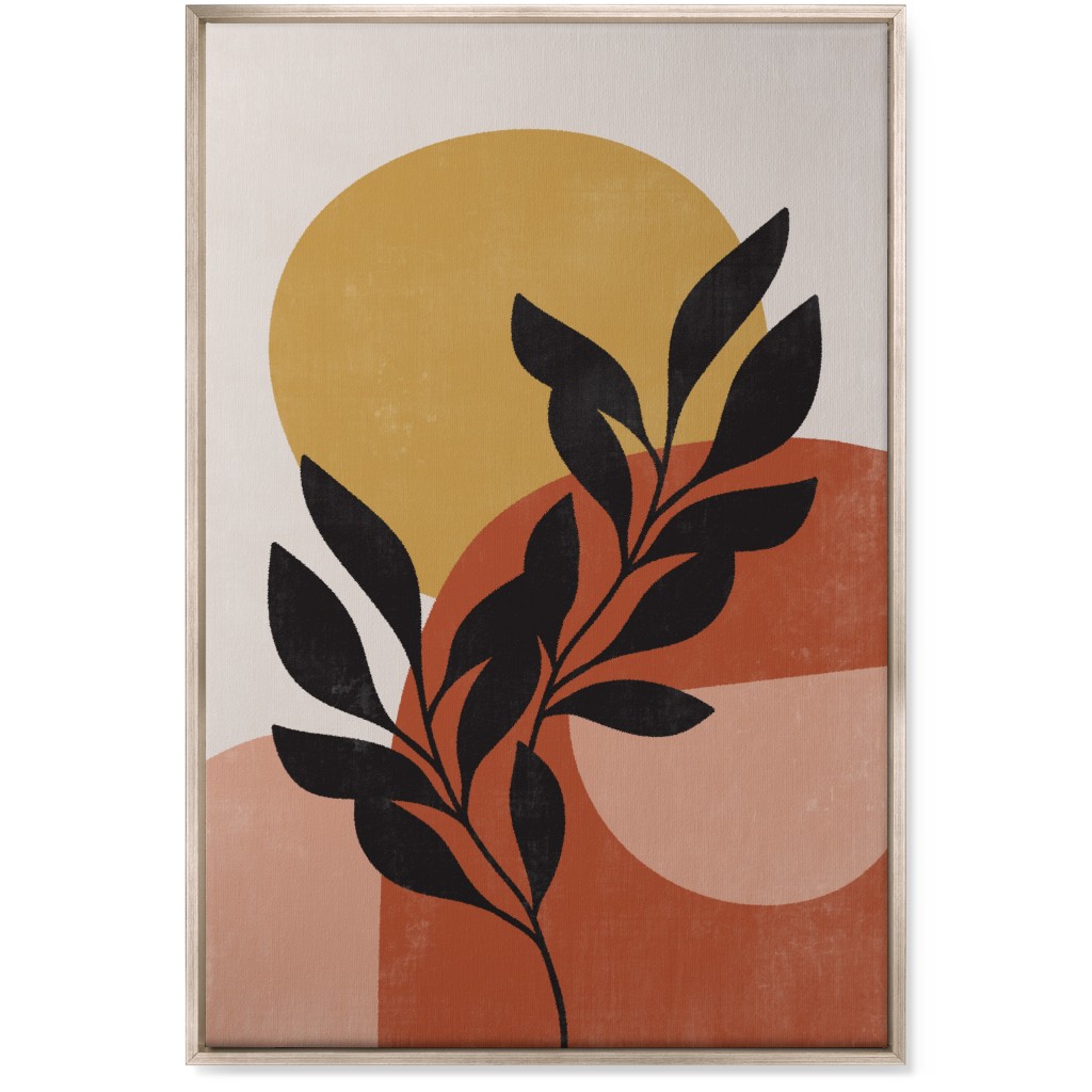 Earthen Crest - Terracotta Wall Art, Metallic, Single piece, Canvas, 24x36, Orange, Orange