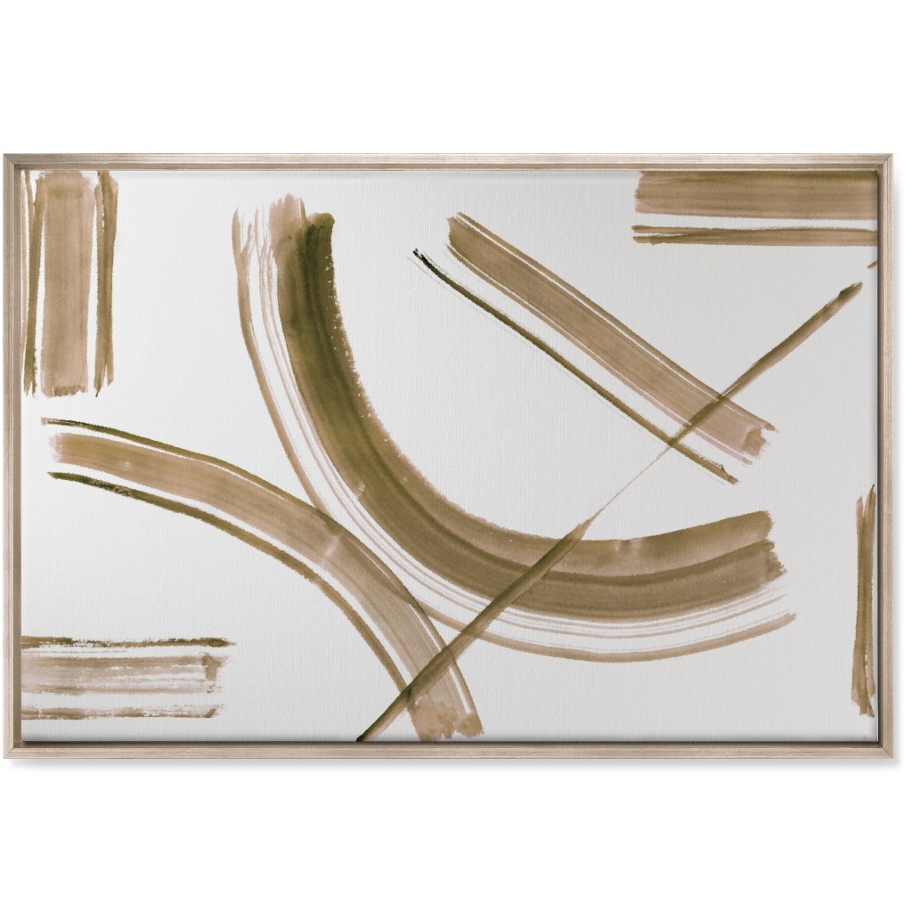 Watercolor Intersection of Minds Wall Art, Metallic, Single piece, Canvas, 24x36, Brown, Wheat