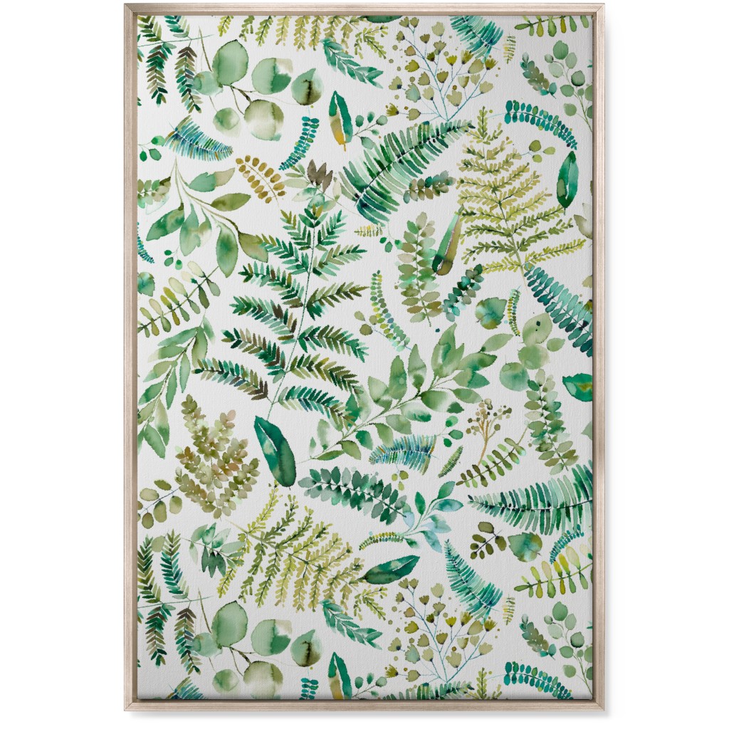 Botanical Collection - Green Wall Art, Metallic, Single piece, Canvas, 24x36, Green, Classic Green