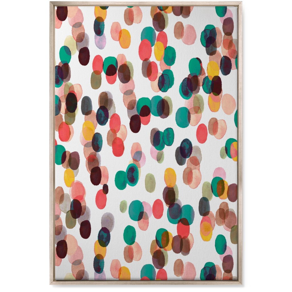 Relaxing Colorful Dots - Multi Wall Art, Metallic, Single piece, Canvas, 24x36, Multicolor