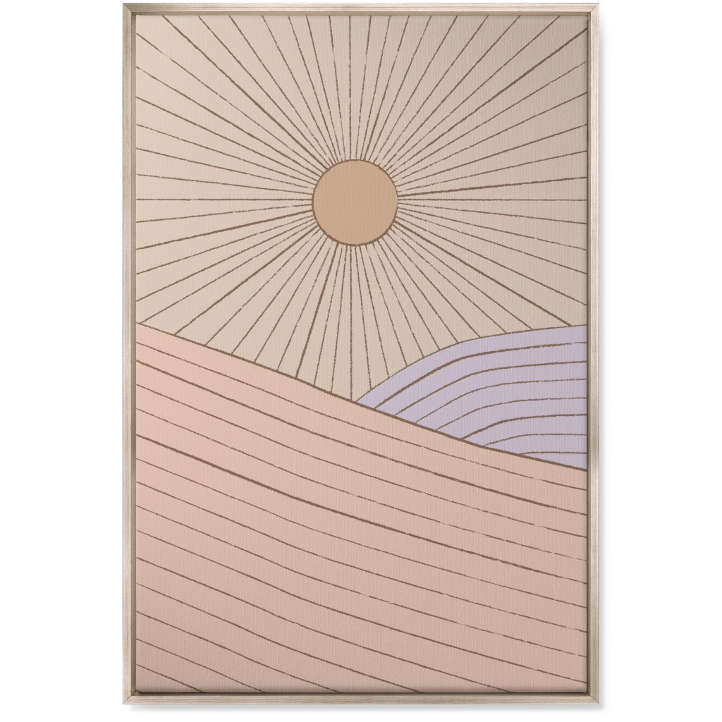 Sun in the Landscape - Pink Wall Art, Metallic, Single piece, Canvas, 24x36, Pink, Bright Pink